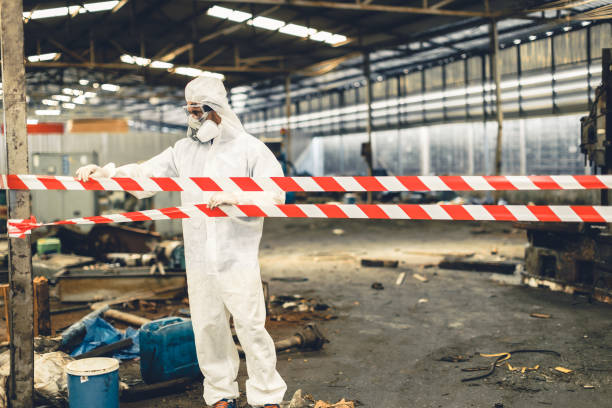Professional Sewage Cleanup technician working in Lebanon, CT